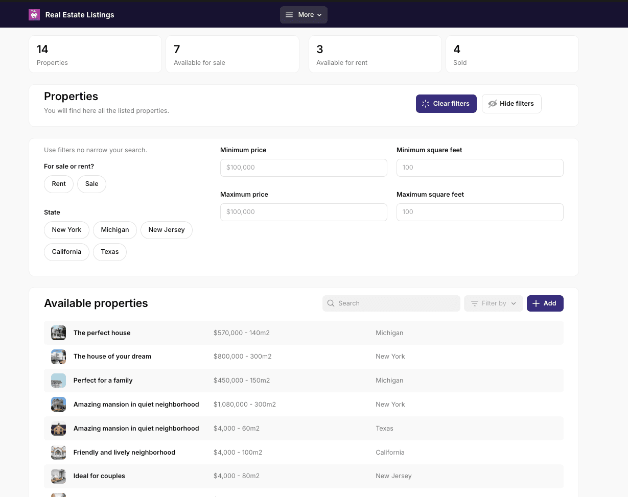 Real Estate Listings