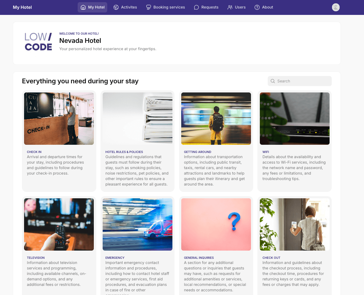 Screenshot of My Hotel - Service Business Glide template